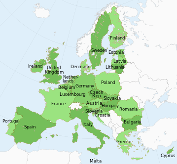 Карта Европейского Союза со всеми странами-участницами